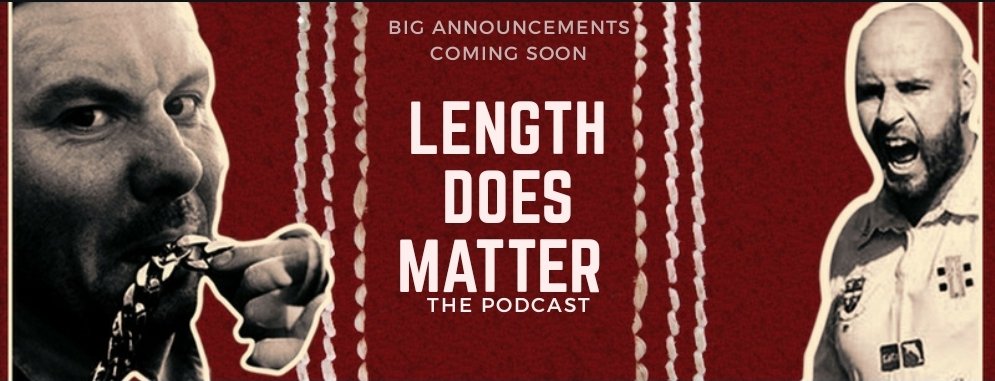 LengthDoes's tweet photo. We might have one, no wait there..

Not one - TWO!! 

Absolutely game changing announcements this time next week 👀

#CricketPodcast #Cricket #Podcast #LengthDoesMatter 

@ChrisRush22 @Jonny_Hayes18 https://t.co/0JK5JsWaHU