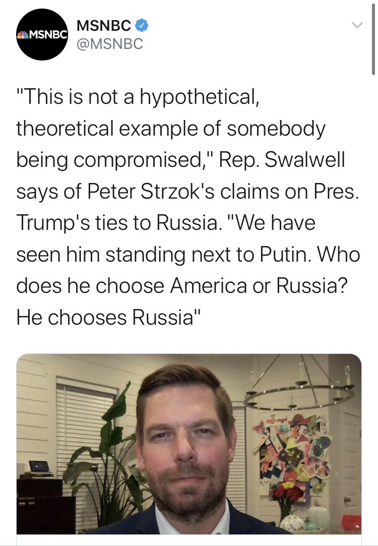 And it wasn’t just the media that got this wrong. Here’s everyone’s favorite member of Congress,  @RepSwalwell, brought to you courtesy of  @MSNBC.