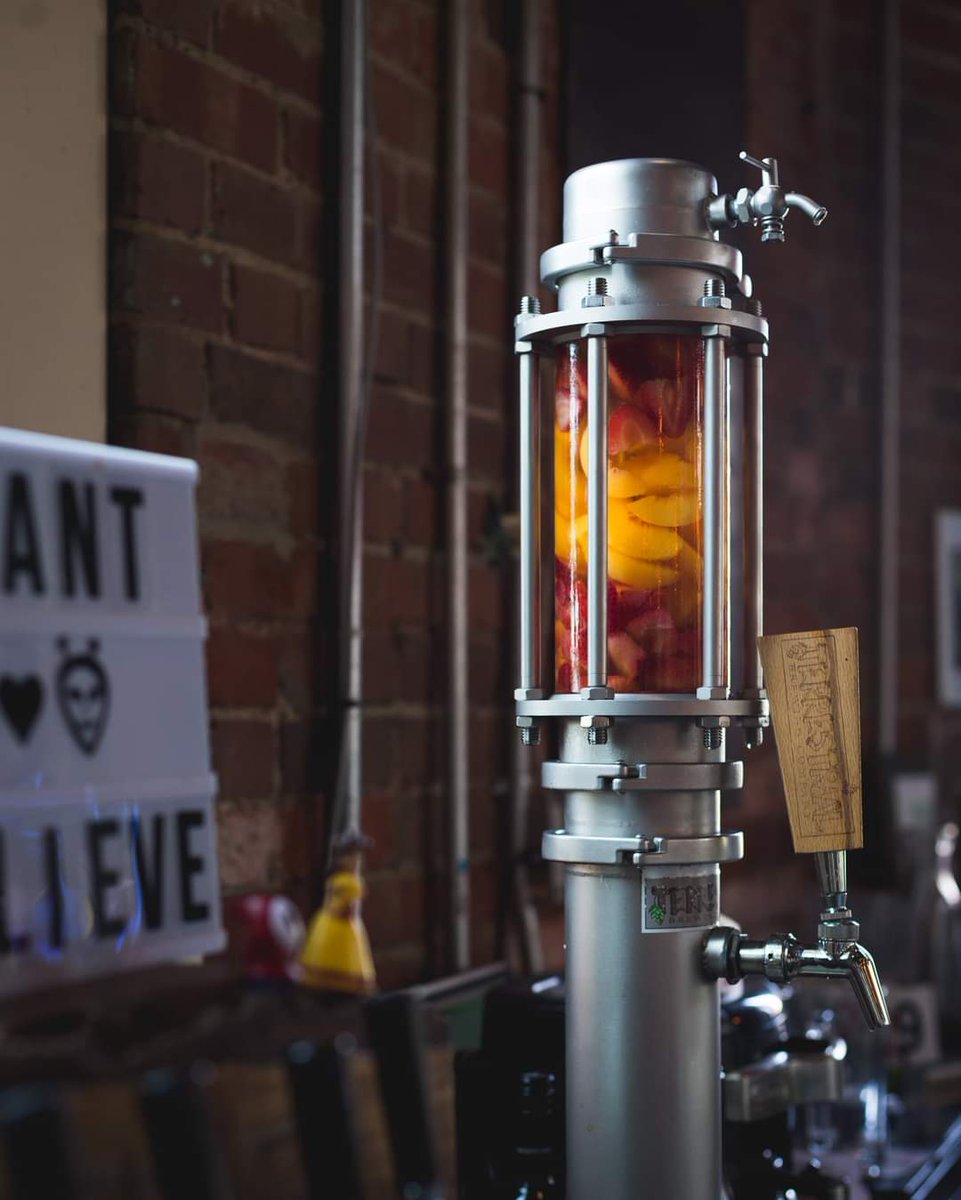 #freshbeer alert!  Our Lemon Blueberry Sour brewed in collaboration with Fluffy Duck Cafe is on tap now!  First 20 orders get a delicious scone to snack while you drink.  Also, the #infusiontower for the weekend is Sun Eyes Lager packed full of strawberries and peaches. 🍻
