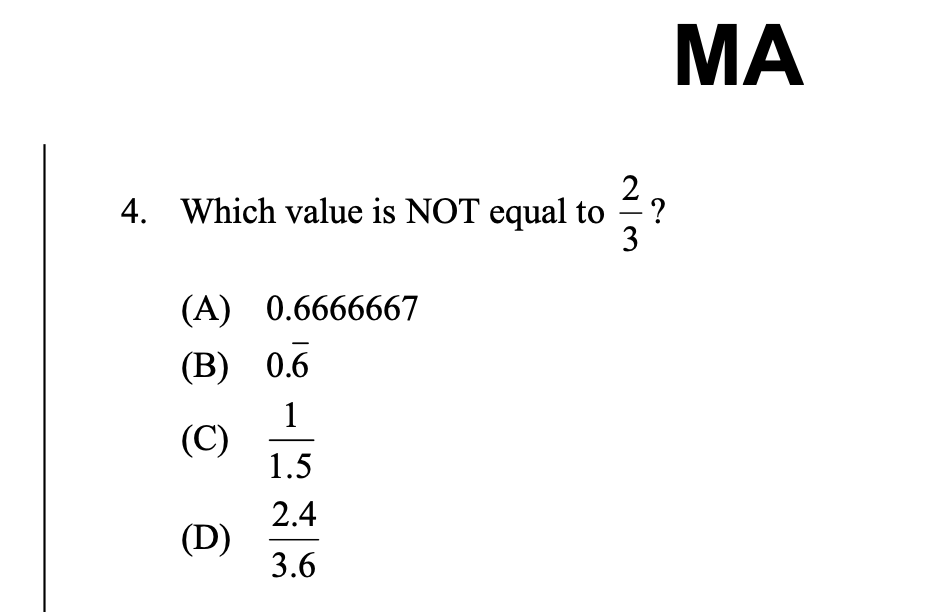 akilbello's tweet photo. An important skill to measure under intense time pressure is ability to avoid BS trickery.

'cause you know we all round decimals to the 7th place, and 8th graders most of all. 

#TestPrepTrix #ISEE #BS #NotMath https://t.co/qYyRVx9oz1