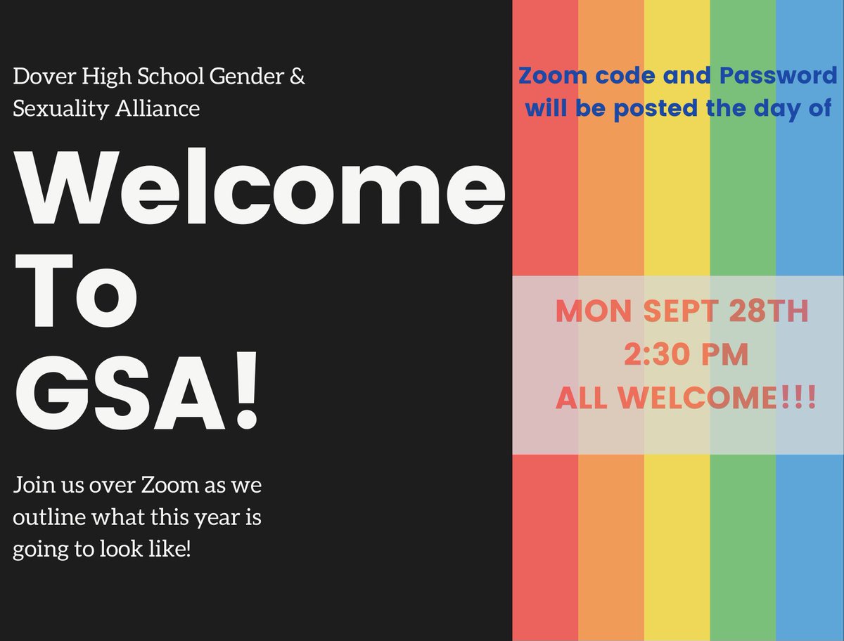 It’s that time of year!!! We’re so excited to see everyone again! If your home situation doesn’t allow for LGBTQ+ topics to come up safely, just send us a message before Monday so we can figure something out. Can’t wait!