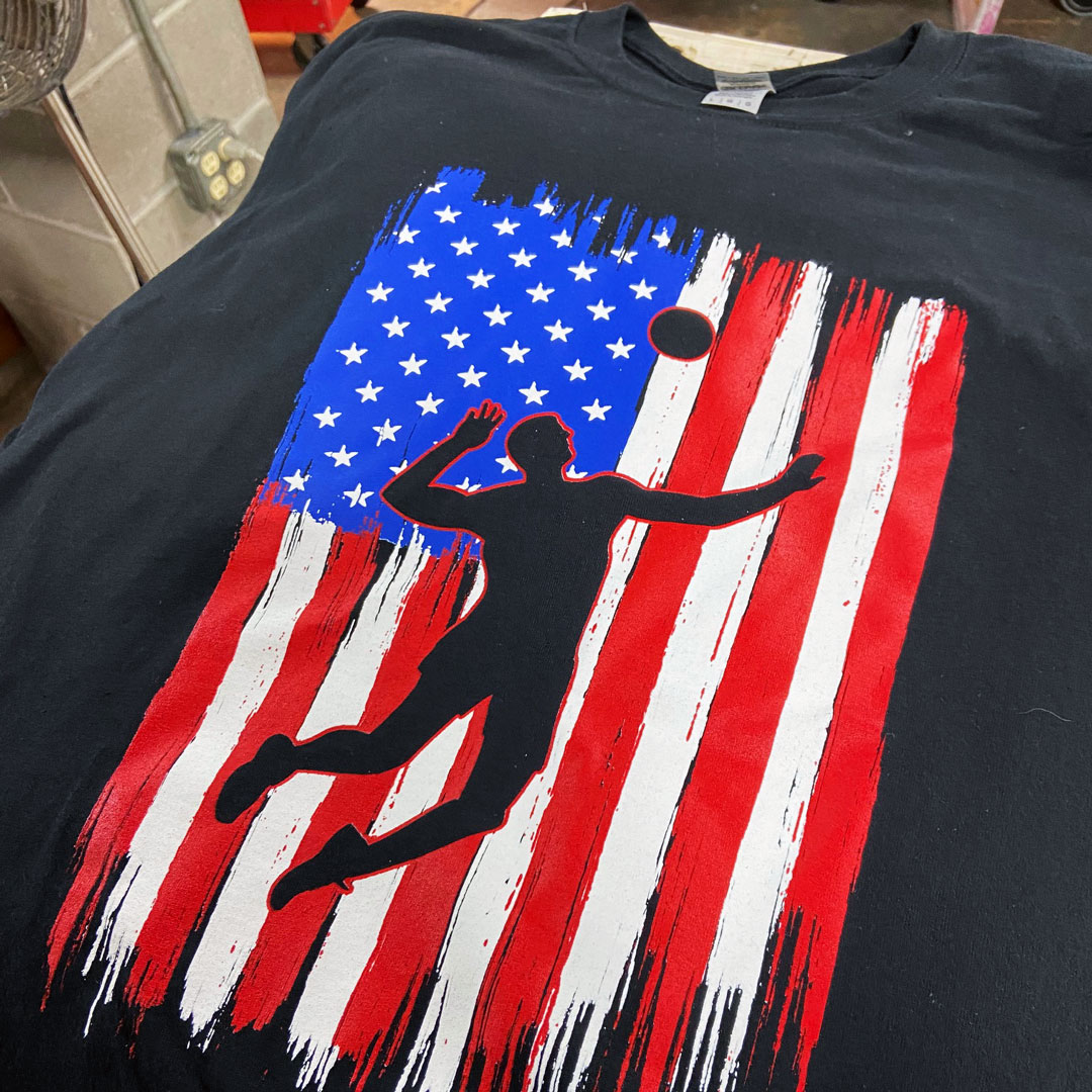 One of your favorite prints this week for Academy Volleyball Club. 
.
Call us at 317-613-4413 or email sales@distinctimages.net to start your project.
.
.
.
#AVC #volleyball #flag #screenprint #indyscreenprint #indy #indiana