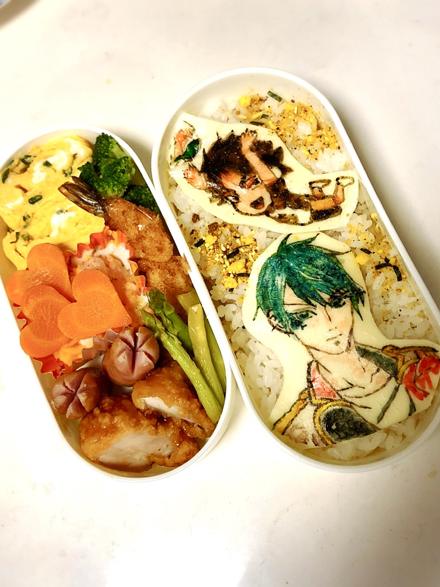 Rin おはようございます 昨日は妹が遠足で私もお弁当の日だったよ お母さんがオブラートに食用色素で絵を描くオブアートに初挑戦してくれたよ 私もハイキュー の赤葦描いてみた キャラ弁 オブアート 鬼滅の刃 甘露寺蜜璃 ハイキュー 赤葦京