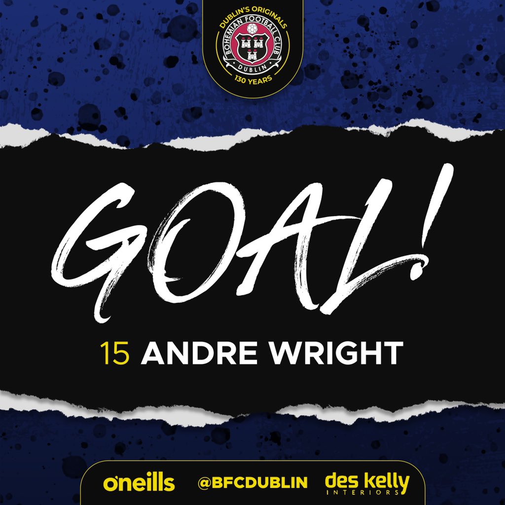 GOOOOAAAAALLLLLLL!!!!! ANDRE WRIGHT WRIGHT WRIGHT!!!
⠀⠀⠀⠀⠀⠀⠀⠀
🔵 2-1 ⚫️
⠀⠀⠀⠀⠀⠀⠀⠀
#WeAreBohs #DublinsOriginals
