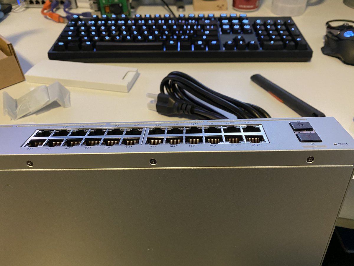Unboxed the switch earlier and got it provisioned and 10Gb transceivers in - just need to find some lumber for mounting the rack properly. Might get to that tonight.