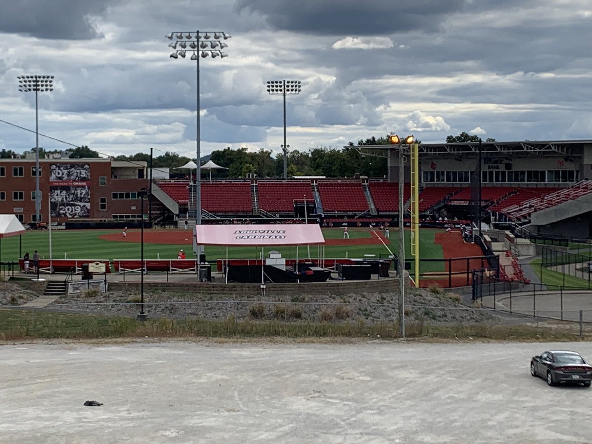 Route is taking us past what looks like a U of L Baseball scrimmage/practice.