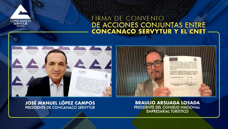 CONCANACO's tweet photo. #Comunicado Concanaco Servytur y CNET firman convenio de colaboración para la reactivación del turismo. Ver más: https://t.co/T9ick1LCj7 https://t.co/Hs6FgIrxY4