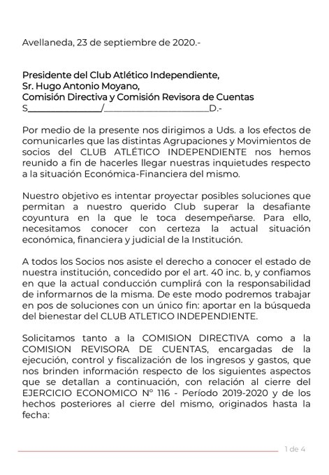 Representantes de socios Independiente Presente tweet media