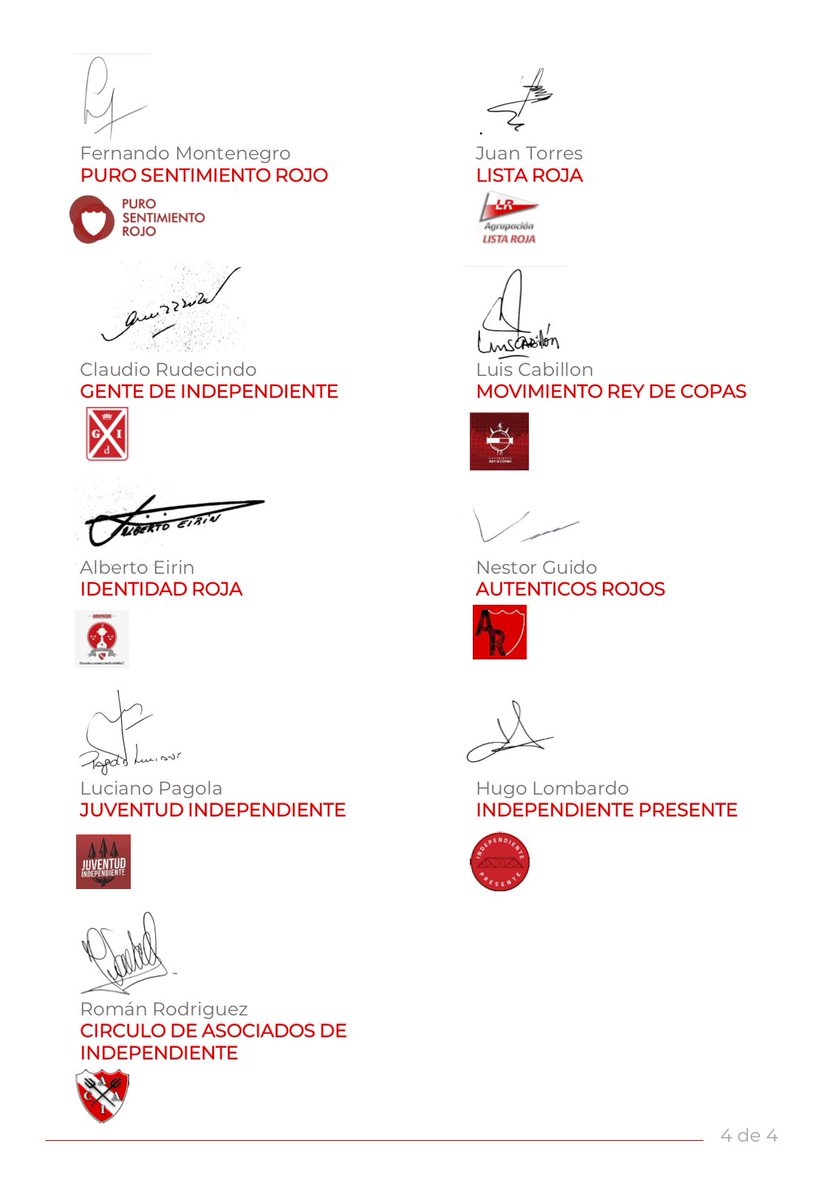 Representantes de socios Independiente Presente tweet media