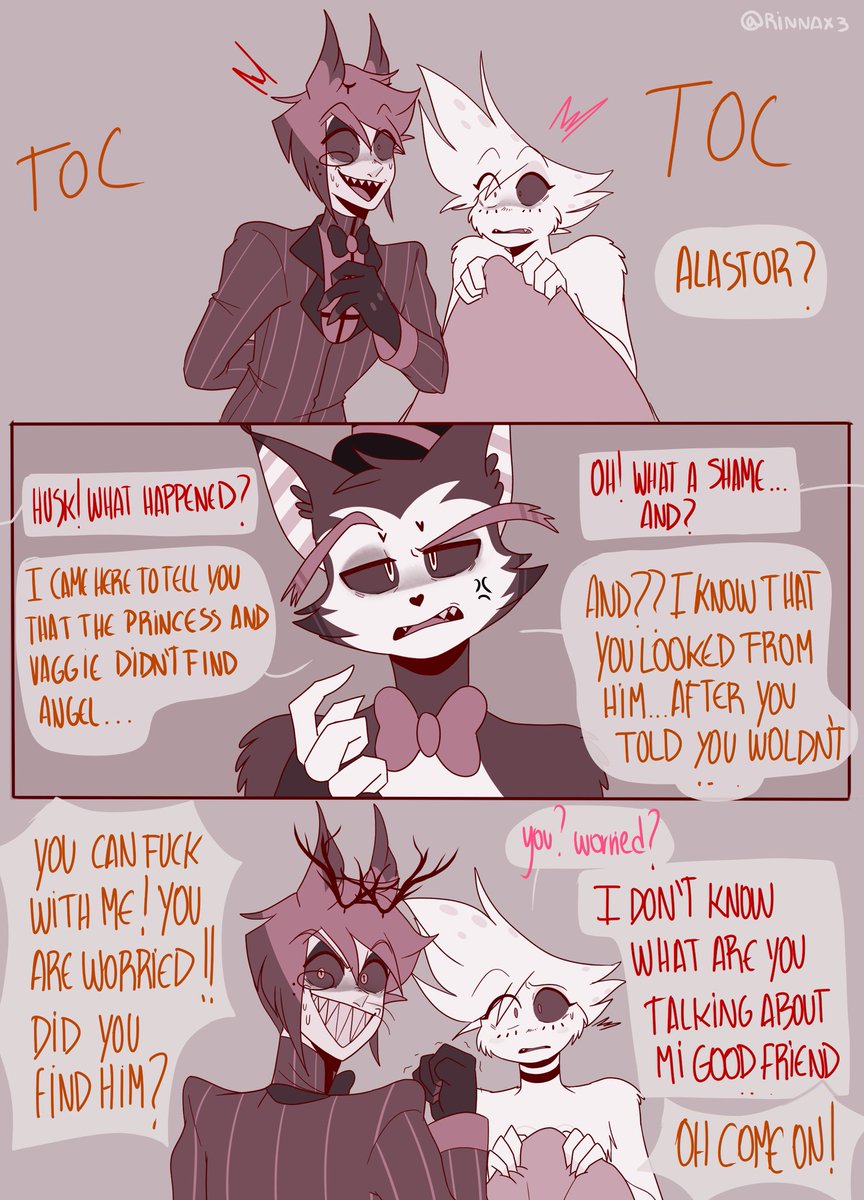 Rinnax3's tweet photo. "Talk with me" page 74 to 76
color by @misakiing_

#radiodust #HazbinHotel https://t.co/57VaZoVTeo