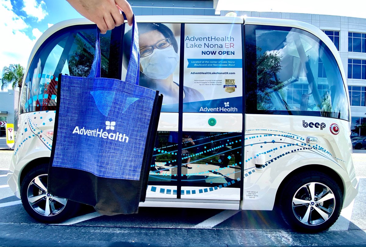 FREE SWAG: <a href="/beepAVsolutions/">Beep</a> and <a href="/AdventHealth/">AdventHealth</a> East Orlando are teaming to celebrate the opening of their new ER in <a href="/LearnLakeNona/">Lake Nona</a>. 

Catch the 🚎 and grab a bag!

Track your next ride: portal.bestmile.com/beep/lakenona

Lake Nona ER Info: bit.ly/335CCcl