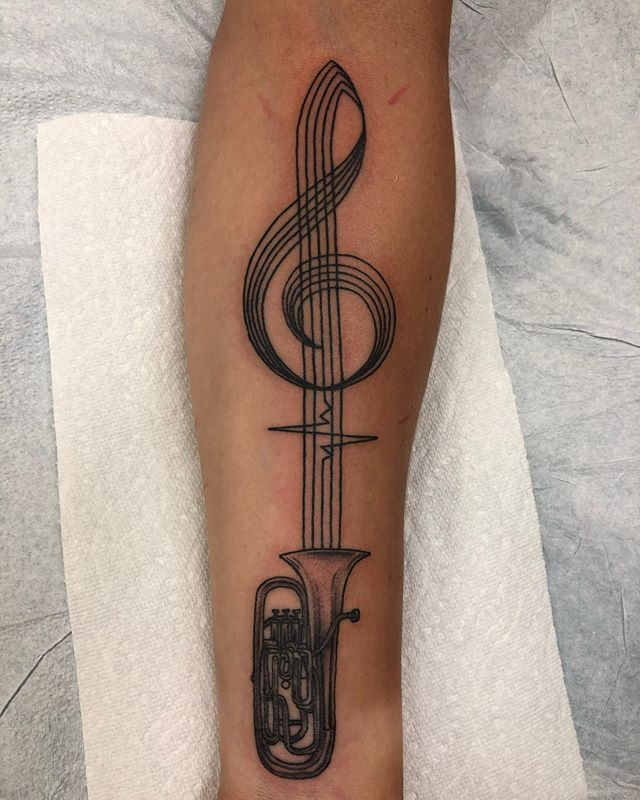 Guitar And Trumpet - Temporary Tattoo - Just do HUE - Just Do HUE