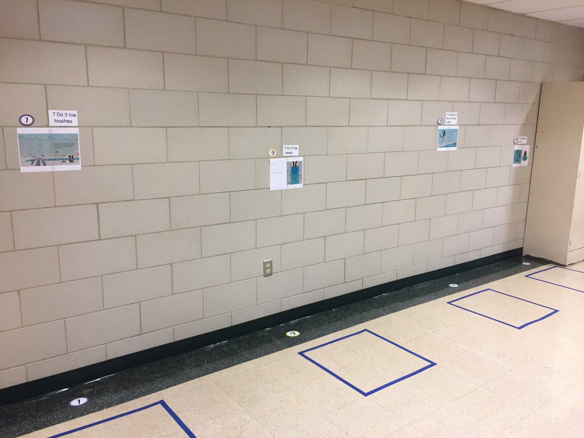 Go on a “Story Walk” and move with the character in the book! This Gayman hallway ready with movement squares, storybook pages, and lots of fun! 💜<a href="/CBeconstable/">Emily Constable</a> #GoGaymanMustangs #TogetherWeCan