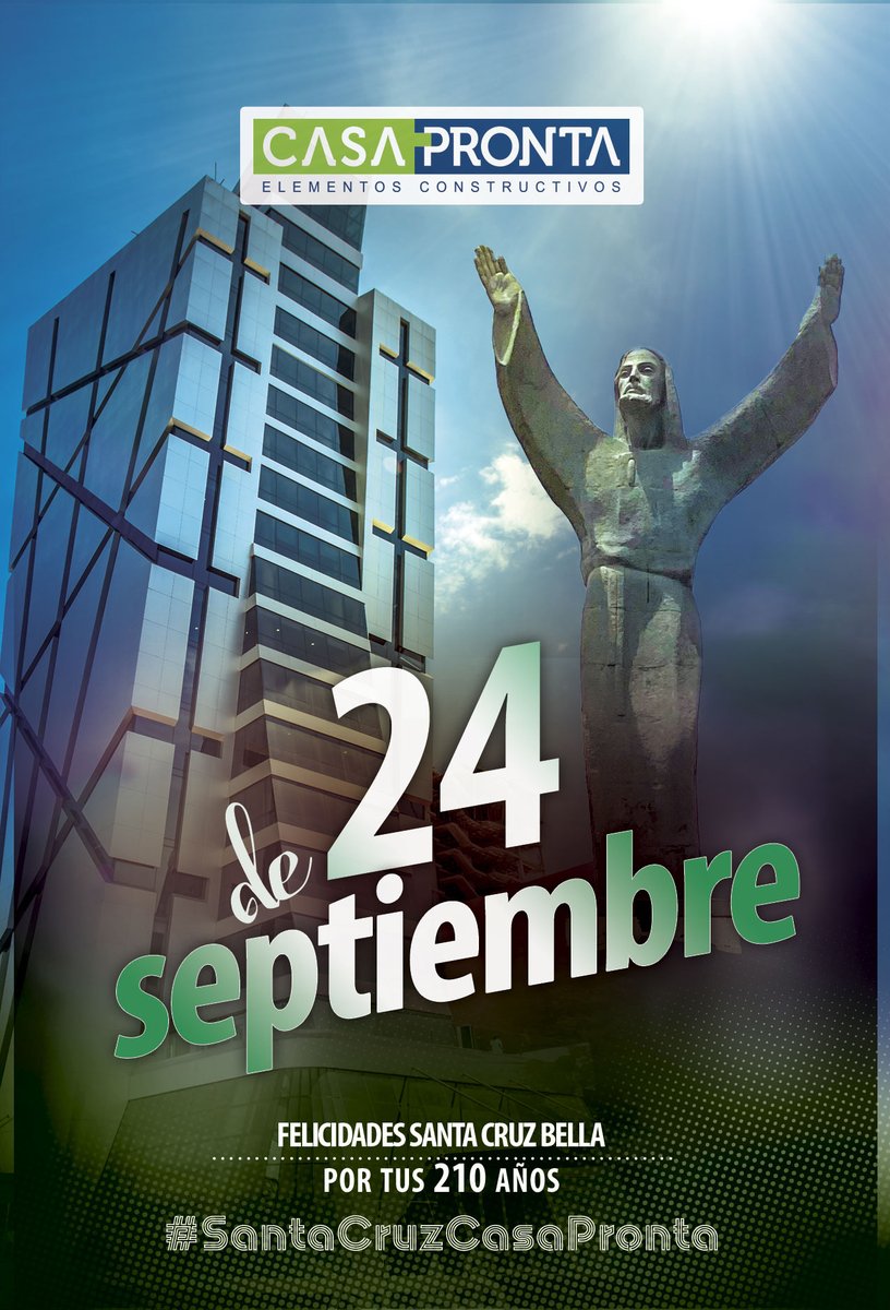 🎀 Felicidades Santa Cruz bella por tus 210 años.
Gracias hermosa tierra por tanto!
#SantaCruzCasaPronta
#Santacruzdelasierra #Aniversario #Happy #Felicidades #CasaPronta #santacruzbolivia #SantaCruz https://t.co/y8fu06WSb1