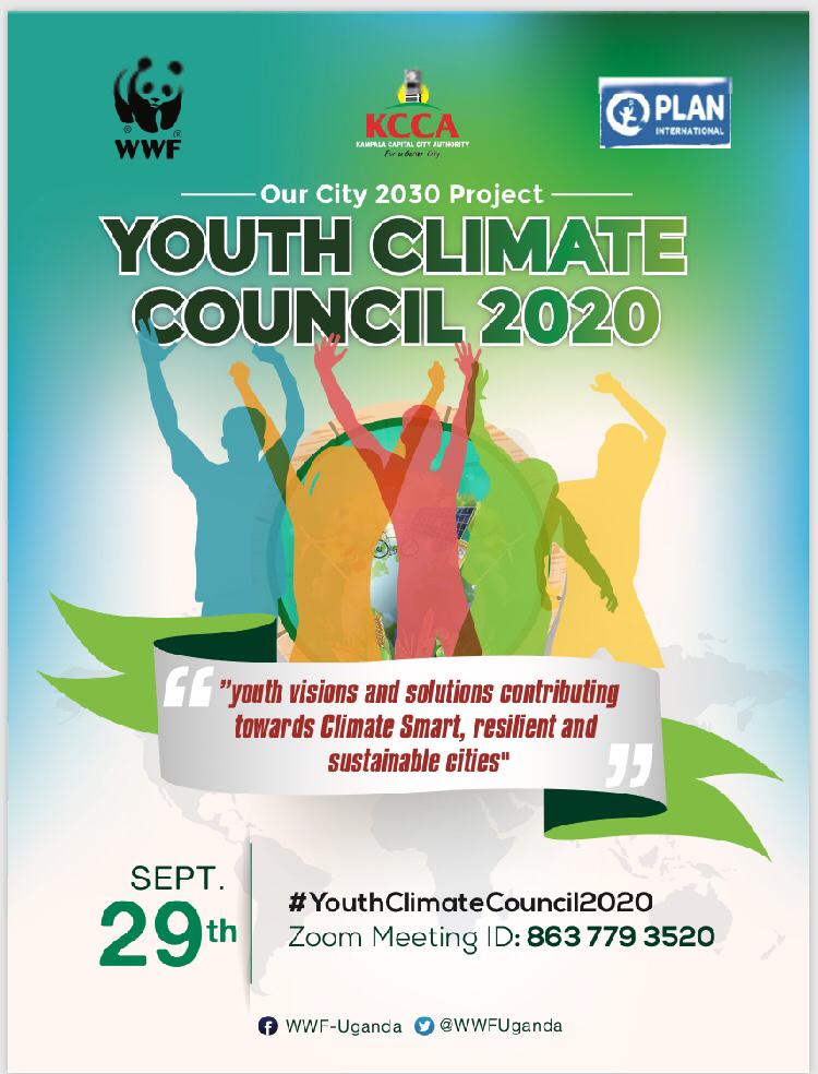 #youthclimatecouncil2020 Don't miss to join young people as they advocate for the implementation of their visions & solutions contributing towards sustainable cities, on 29th Sept @WWFUganda @PlanUganda @KCCAUG