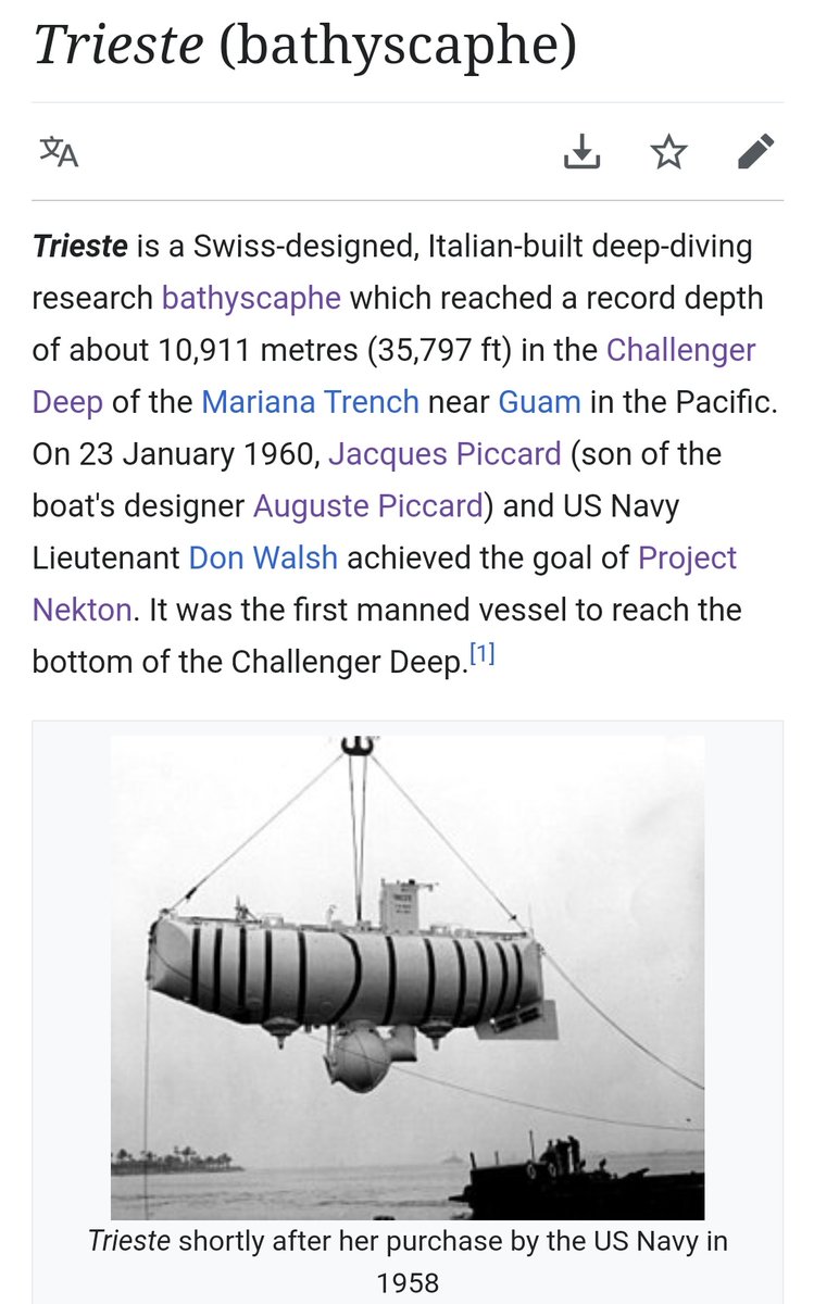 Submarine Group, San Diego at Point Loma was established in 1946.  #Bathyscaphe  #Trieste arrived at NEL in 1958; and modified Bathyscaphe Trieste II was based here from 1965 to 1984.