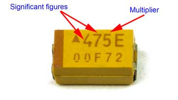 SMD Capacitors have a fun variation where they pre-scaled the whole system.So you have 3 digits and they're two digits + 10-to-the-third-digit, but instead of being farads, they're picofarads.