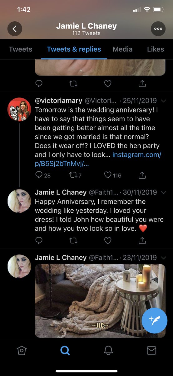 “Lexi” goes by another account under the name Jamie Chaney  @faith104 if you look at Lexi’s pics they are ALL PHOTOSHOPPED! originals attached in main tweet. Lexi used to say in a private group chat that she knows JD, flirted with him and AH is jealous..etc look what Jamie wrote