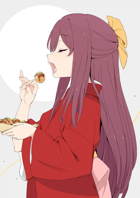 たこ焼き食べる神風さん この前の同人誌に収録したやつ! 