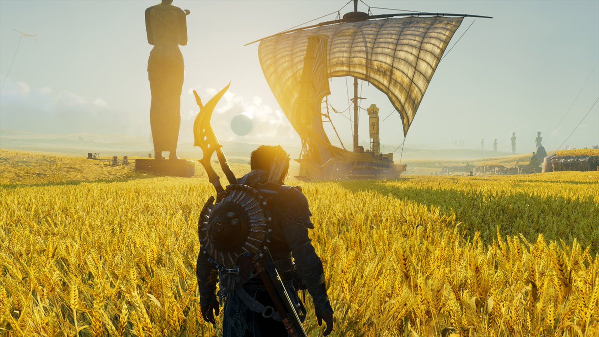 #1  #AssassinsCreed    #ACOrigins  #ACFacts:Aten's AccuracyIn Akhenaten's Afterlife, ATEN, u can see the Light Source coming from ATEN, A LITERAL SUN DISK!In his wife Nefertiti's Afterlife,the Sun Disk ALSO Shows THERE for a bit! Possible connection to Hubby!11/14