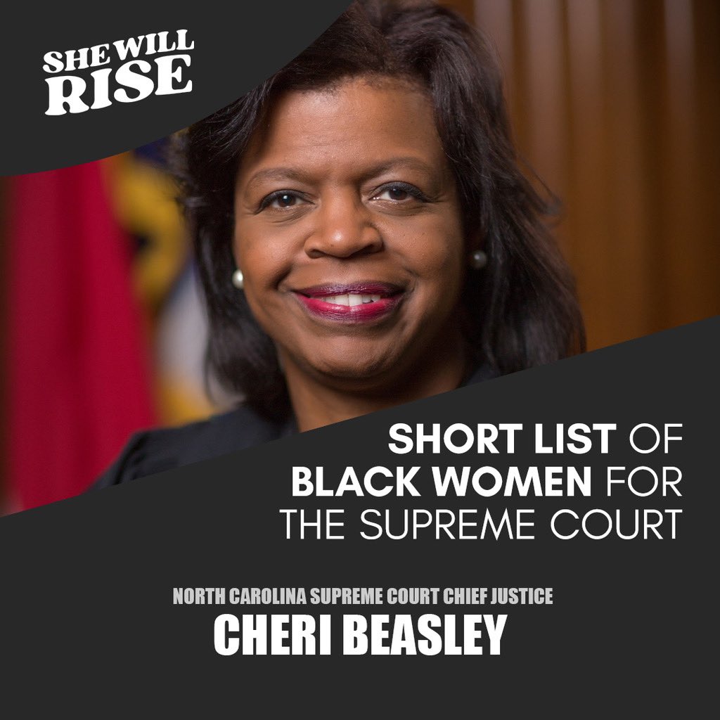 Chief Justice Cheri Beasley is the first African-American woman in the North Carolina Supreme Court’s 200-year history to serve as Chief Justice.  #SheWillRise