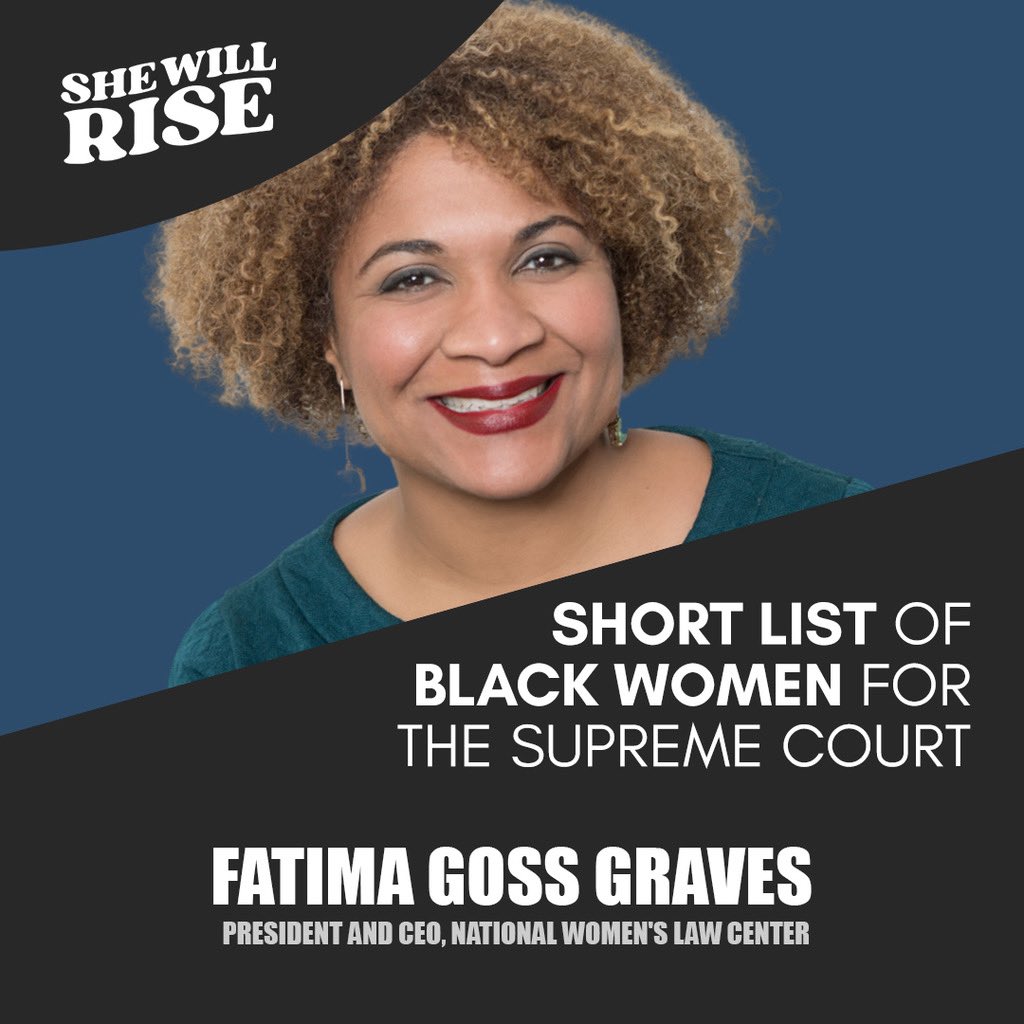 Fatima Goss Graves ( @FGossGraves) leads the National Women’s Law Center, an organization that has been on the frontlines of advancing gender justice in the courts and in the government since the 1970s.    #SheWillRise