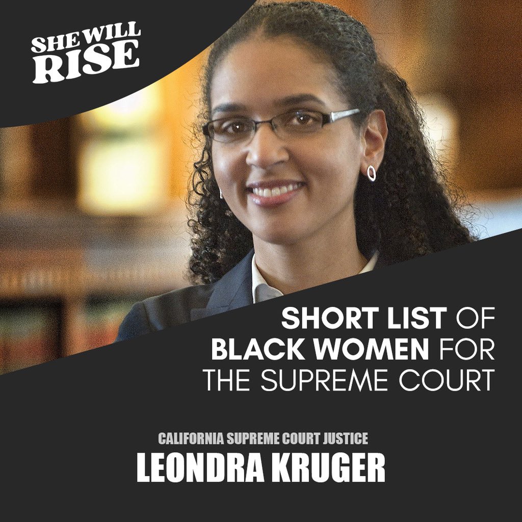 Leondra R. Kruger is an Associate Justice on California’s Supreme Court. She was sworn in on January 5, 2015, and became the court's second African-American woman justice, following Janice Rogers Brown. #SheWillRise