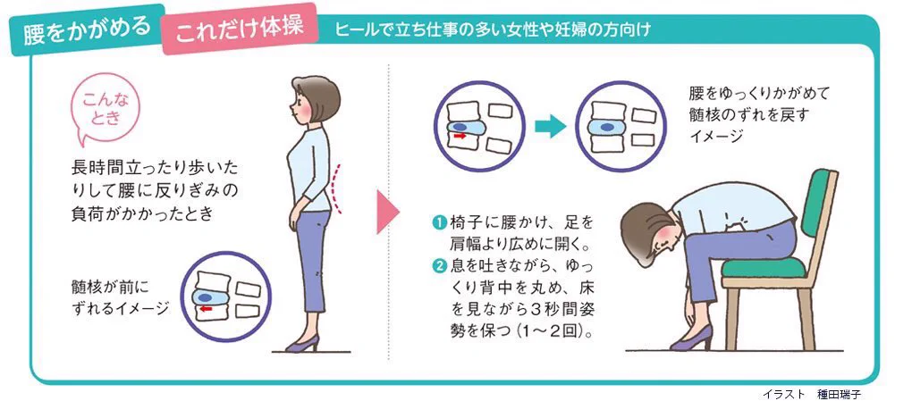 長時間前かがみの姿勢で座っていた時などに是非！腰痛がある人におすすめのストレッチ！