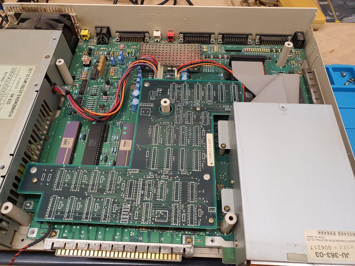 Step two of the  #Amiga1000 restoration was a full motherboard deep cleaning and bathing in Isopropanol and replacement of the original aged capacitors. Along with floppy drive cleaning and lubing.