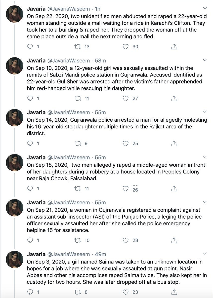 These are some cases from Sep. Where are the measures for police reform, for safety, for justice? Where are longterm solutions to reform the mindset and the violence that goes unchecked? Where is the investment into education and health starting from the grassroots? >