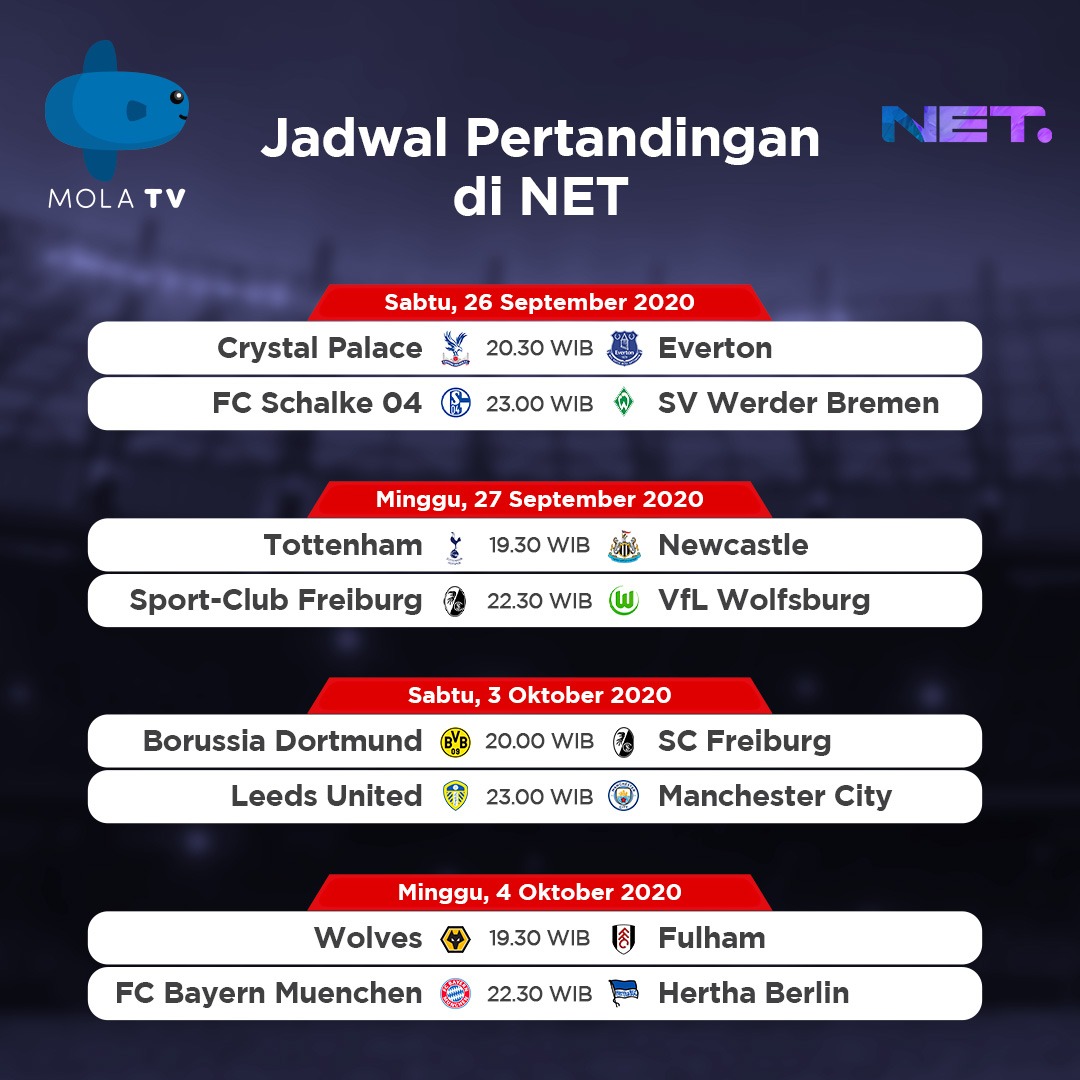 Siaran Bola Live On Twitter Jadwal Epl Bundesliga Di Tv Dan Eredivisie Di Mola Tv