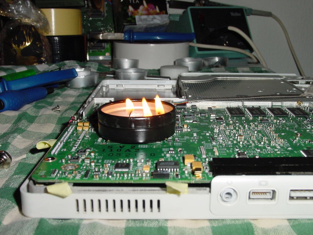 BGA reflow machines are expensive, but you just need to heat up the whole chip a certain amount for a while.So why not get a candle with a metal cannister, place it on top of the GPU, and fill it with alcohol and light it?