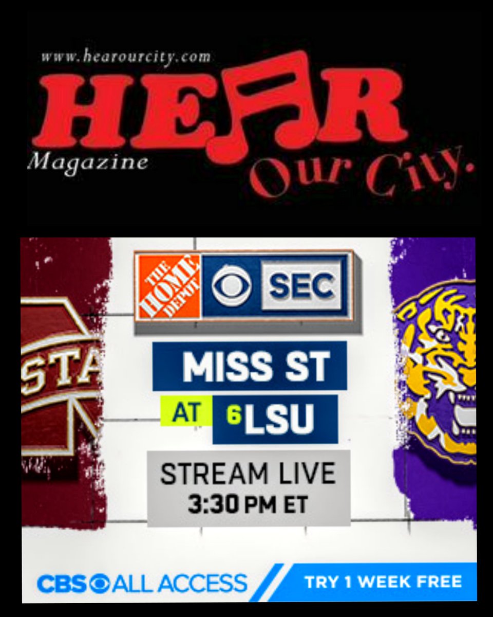 Stream Mississippi State at #6 LSU live Saturday, 9/26 at 3:30pm ET on CBS All Access Try it FREE now!
Stream @ https://t.co/XAvStL9oPH
#football #mississippi #LSU #collegesports #CollegeFootball #game #atlanta #saturday #Alabama #auburn https://t.co/rStIvGpORb