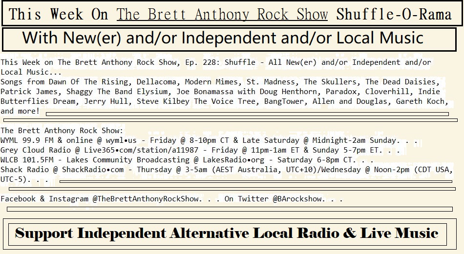 Party Starts at 8pm CT (US!) Friday (Soon!)
#MUSIC from <a href="/TheDeadDaisies/">The Dead Daisies</a> <a href="/PatrickJamesBnd/">Patrick James Band</a> <a href="/The_Skullers/">The Skullers</a> <a href="/rcboneyard1/">Dawn Of The Rising ; Hard Rock/Band</a> <a href="/ModernMimes/">Modern Mimes</a> <a href="/DellacomaRocks/">Dellacoma</a> <a href="/cloverhill_rock/">Cloverhill</a> <a href="/paradoxrockband/">Paradox</a> @IndieBDream <a href="/JBONAMASSA/">Joe Bonamassa (Official)</a> @SteveKilbey <a href="/TheVoiceTree/">The Voice Tree</a> @AllenDouglas68 @gareth_koch @JerryHullSinger....