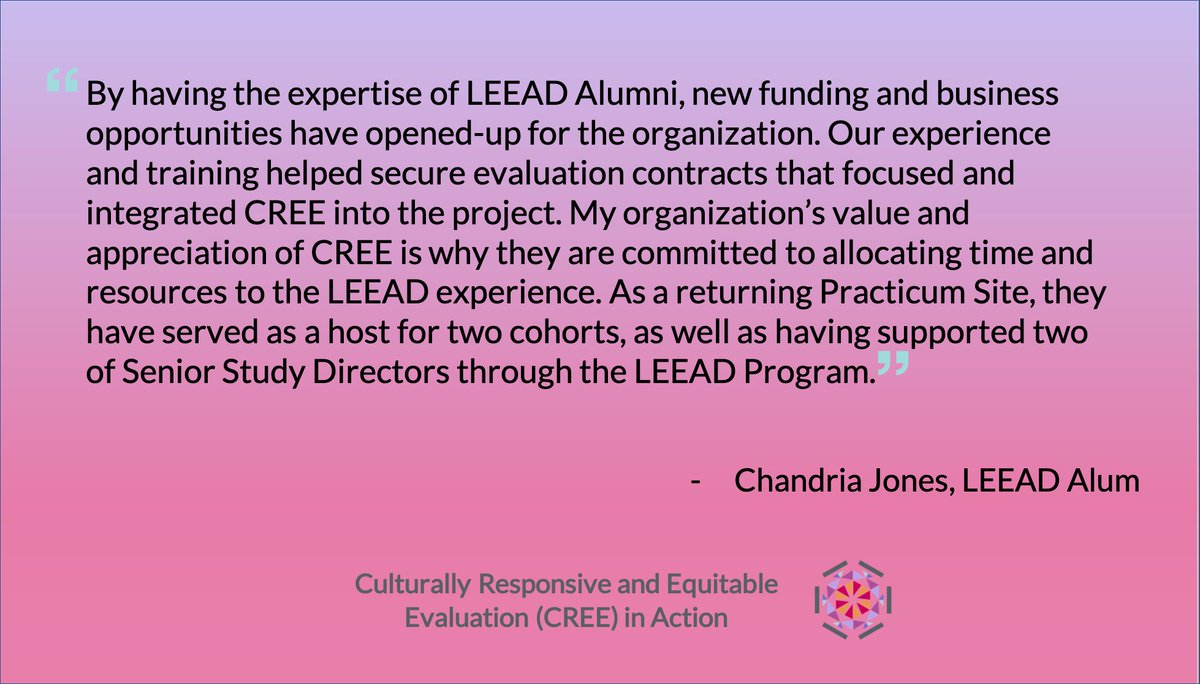 ExpandTheBench's tweet photo. In this #CREEinAction post, #LEEAD Alum Chandria Jones (@chandriatalks) reflects on the experience of being a part of a company that values #CREE and supports leaders. Dr. Lorthridge's practicum work is a great addition to this team! https://t.co/HLnfX3Qjsj