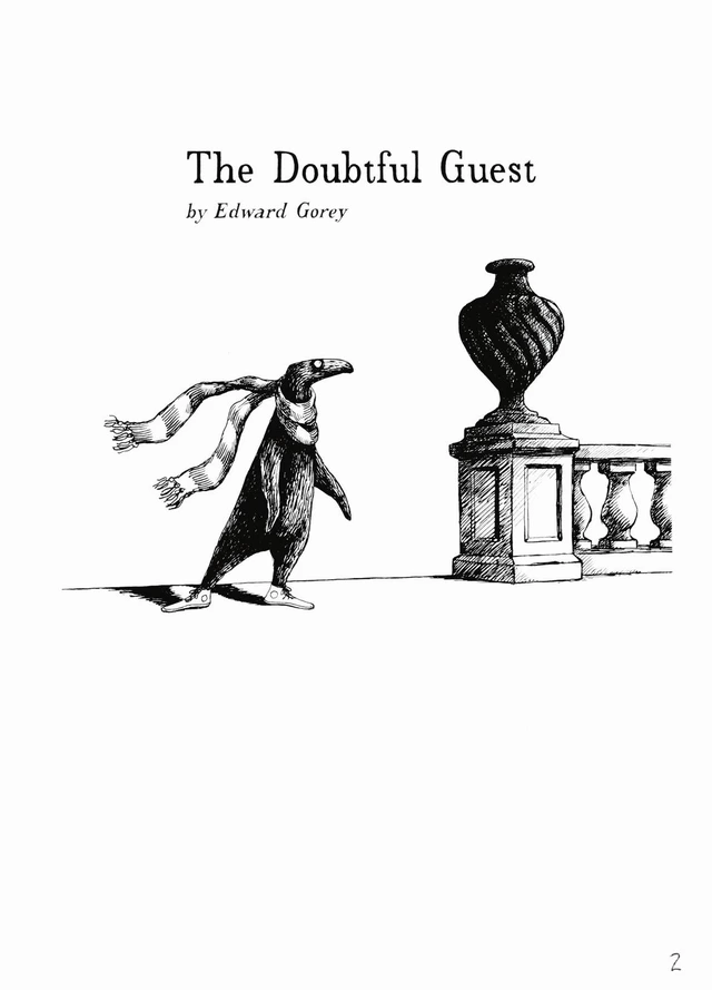 TikvaCohen's tweet photo. The thing from "The Doubtful Guest" is disturbing me.  As in I can't stop trying to figure out what it is. The closest I get is a penguin in running shoes. But not knowing somehow makes it more surreal somehow?  Like I should know what it is and I can't figure it out. #604D https://t.co/iQH6a4LOPn