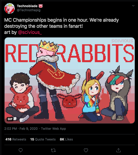 3) "we're already destroying the other teams in fanart" and then crediting them ..