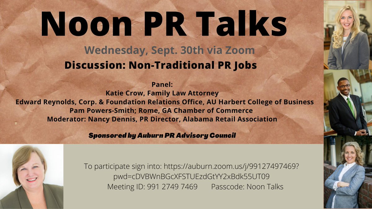 Students, have you marked your calendar for our first Noon PR Talk this coming Wednesday?  #prtalks    #prjobs