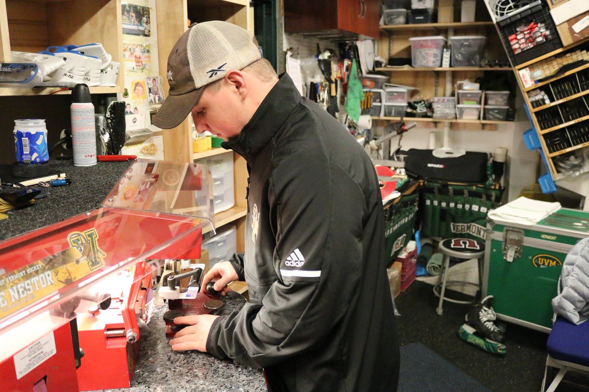 UVM Men's Hockey (@uvmmhockey) on Twitter photo Stick taps for <a href="/bigNESTingbird/">Luke Nestor</a> who takes care of everything for us. You name it & he'll have it ready to go. Special thanks for working even harder this fall to ensure our pods are safe & successful. (Photos are pre COVID-19) #EquipmentManagerAppreciationWeek #GutHockey Stick taps for <a href="/bigNESTingbird/">Luke Nestor</a> who takes care of everything for us. You name it & he'll have it ready to go. Special thanks for working even harder this fall to ensure our pods are safe & successful. (Photos are pre COVID-19) #EquipmentManagerAppreciationWeek #GutHockey