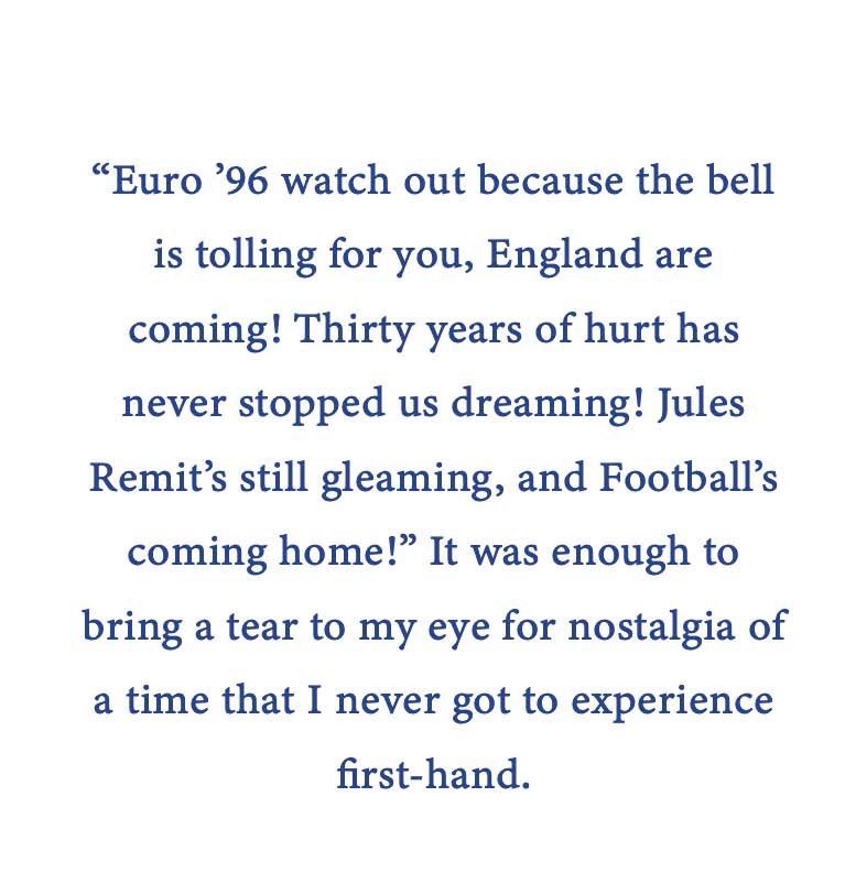 The Tack (@bvtack) on Twitter photo ”I’d heard all about Euro ’96, and how it was the best summer of everybody’s life.” Head to bvtack.com to read about how <a href="/StefanCollins88/">Stefan Collins</a> went back in time during quarantine in part I of his sports opinion piece. ⚽️ ”I’d heard all about Euro ’96, and how it was the best summer of everybody’s life.” Head to bvtack.com to read about how <a href="/StefanCollins88/">Stefan Collins</a> went back in time during quarantine in part I of his sports opinion piece. ⚽️
