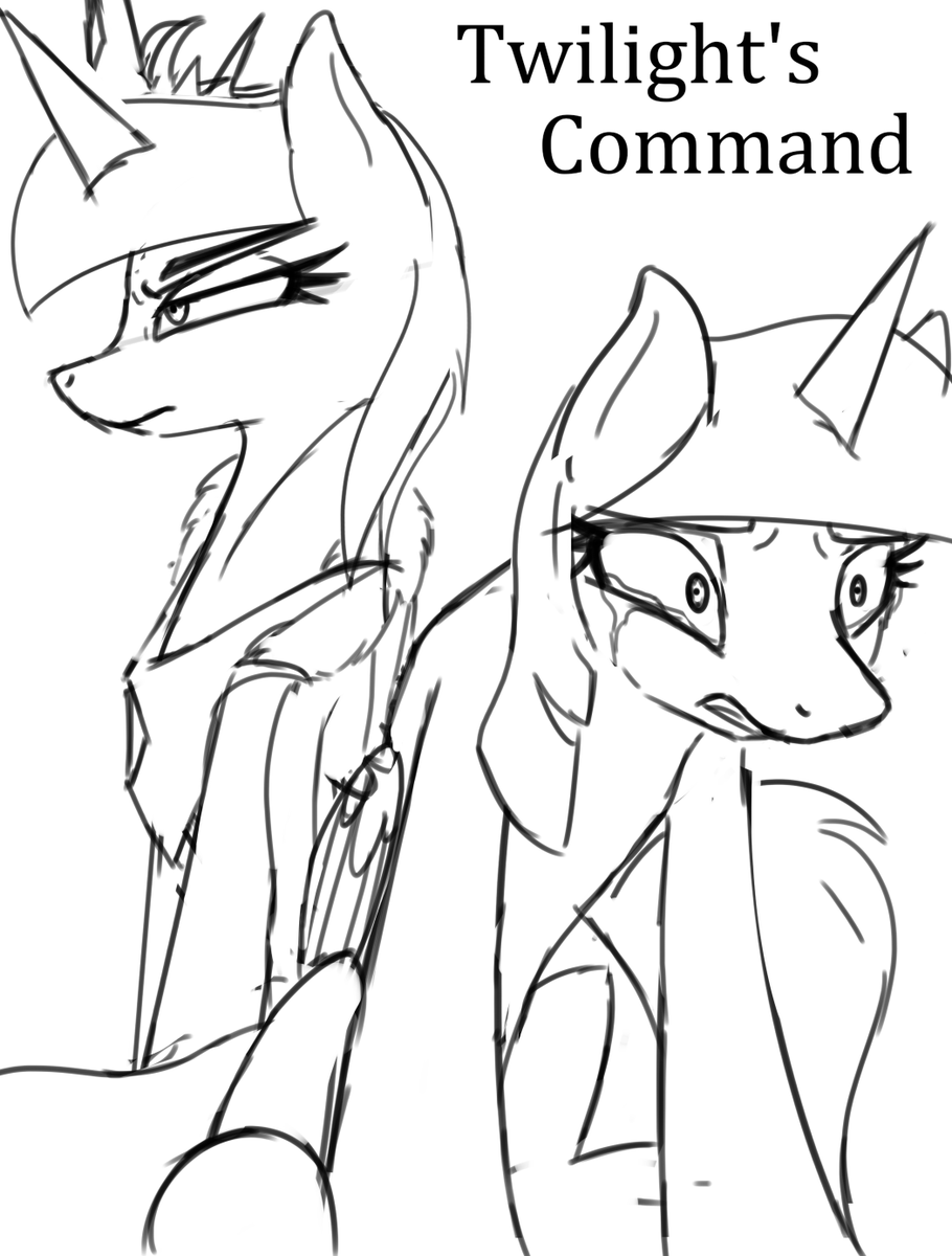 NixWorldArt's tweet photo. Sketch of "Twilight's Command" comic cover.
#TwilightsCommand #WIP #sketch #mlp #fanart https://t.co/twEfkHJV9G