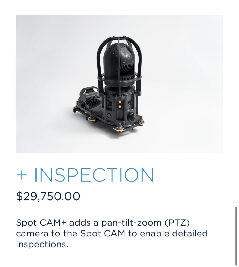 Spot has accessories, by the way. And ports to plug stuff in.  https://shop.bostondynamics.com 