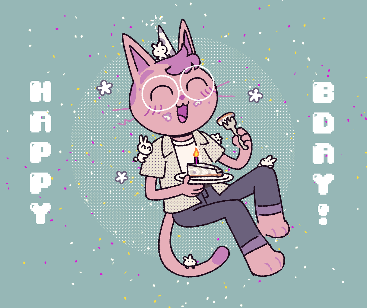 raebits's tweet photo. HAPPY BEEDEE to the kindest person out there, @Wolfbaths !!! you deserve all of the blueberry cheesecake in the world!!! https://t.co/UTabQ64IIx