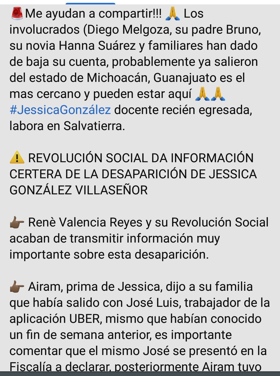 AlexCVEVO's tweet photo. INFORMACIÓN IMPORTANTE  sobre los involucrados en el asesinato de Jessica. 

#justiciaparajessica https://t.co/dlvElGD6Pc