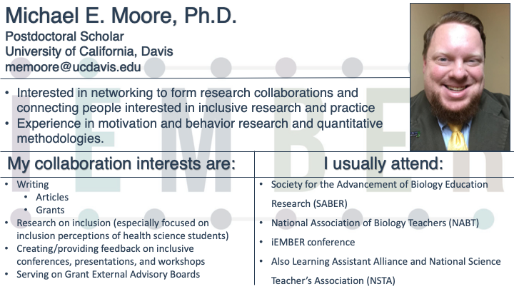 BioEdMike's tweet photo. Super awesome day at the #iEMBER2020 conference. It is so awesome to have such passionate, dedicated colleagues to work with! @RCampbellAnthro @RachelTennial @tanea_hibler @mathprofcarrie @JanaMarcette @GaryMcDowellPhD and the rest of our @iEMBER_Network crew! Until next time! https://t.co/a4PqTfCYfn