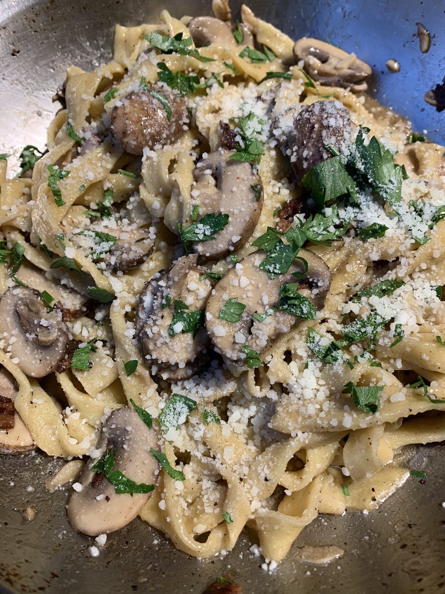 Winner winner mushroom with pasta dinner!!! #homemadepasta