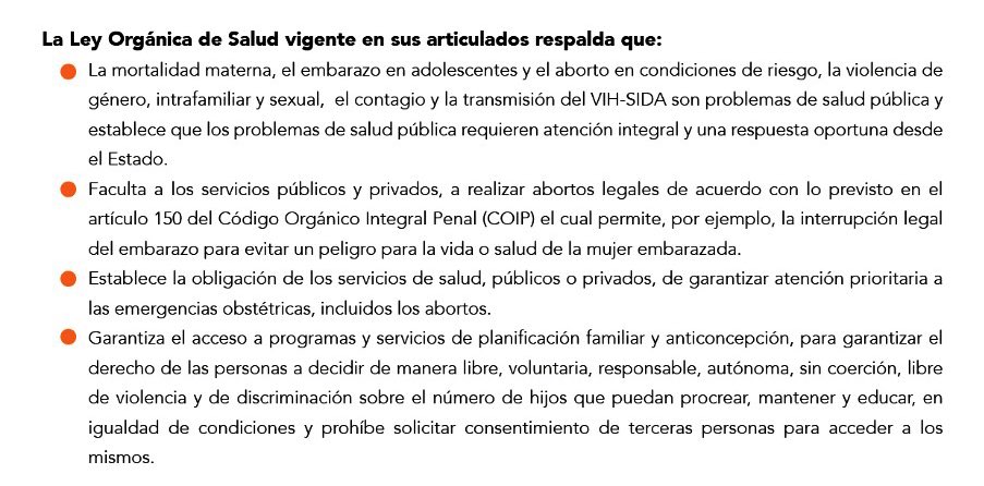 SurkunaEc's tweet photo. 📢La Constitución, leyes, normativas y tratados internacionales reconocen y exigen al Estado garantizar los derechos sexuales y derechos reproductivos. Con el #VetoTotalAlCOS sigue vigente la Ley de Salud, infórmate sobre lo qué dice y garantiza esta Ley. No te dejes engañar⬇️ https://t.co/29lAm6m3X1