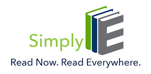 the simplyE logo three stylized E letters stacked like books together