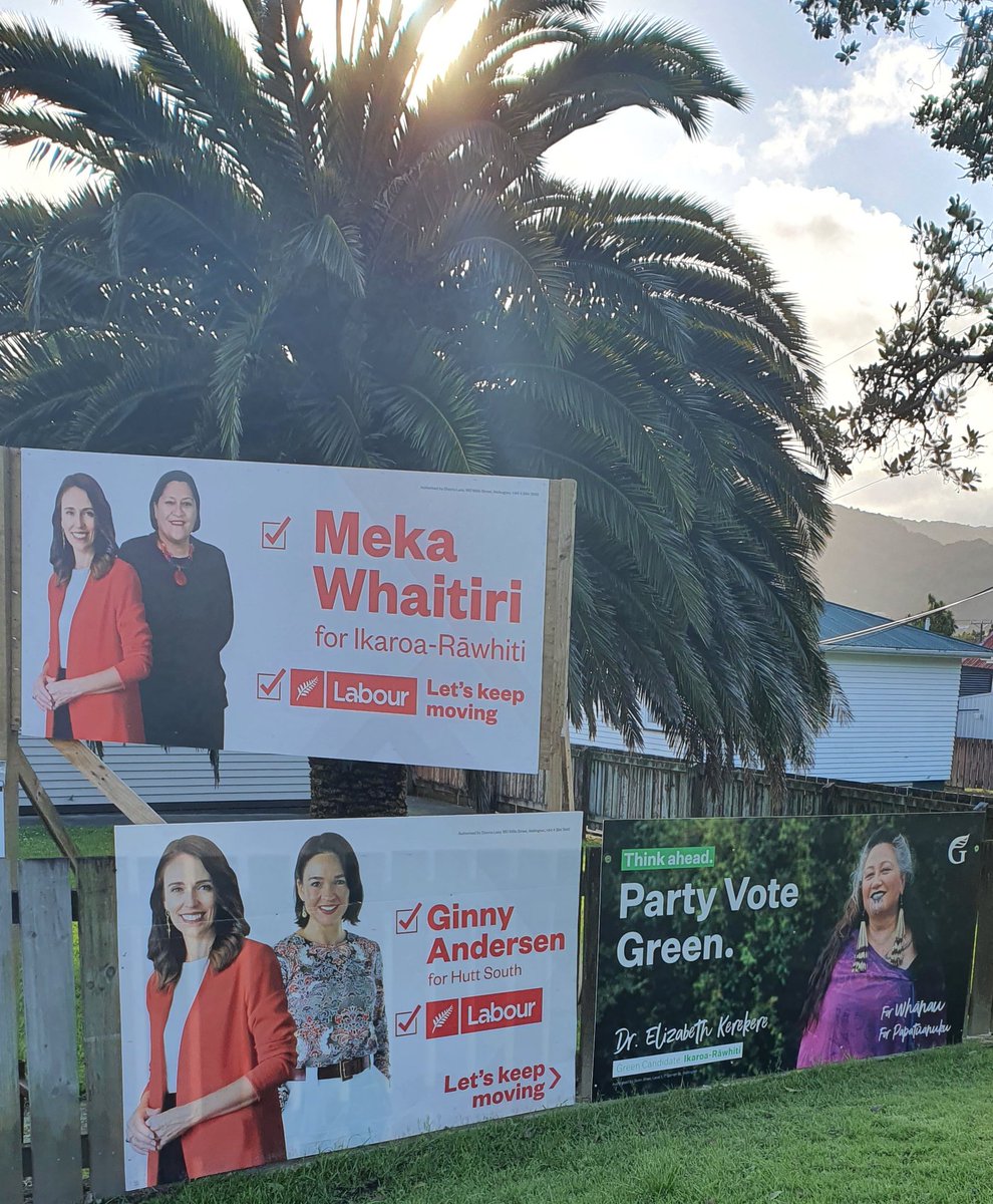 The Laban Front Fence got a Wahine Toa theme this election!! @nzlabour @ginnyandersen @mekawhaitiri @NZGreens @nashthomas