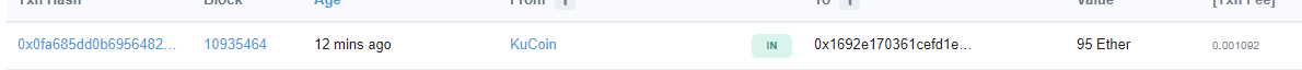 This transaction occurred 10 minutes ago:from a KuCoin wallet to another wallet that someone commented (25 days ago) is a new KuCoin cold wallet. https://etherscan.io/tx/0x0fa685dd0b695648260da4bc8454cd568e1a87a4df3404df2c983ecb657013de
